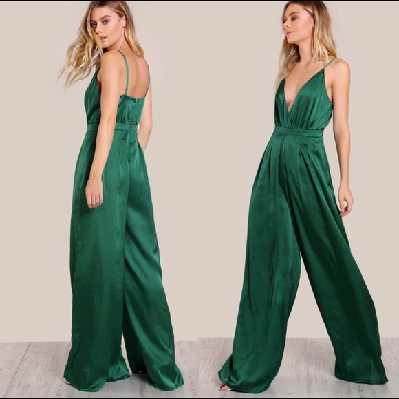 elegant green jumpsuit